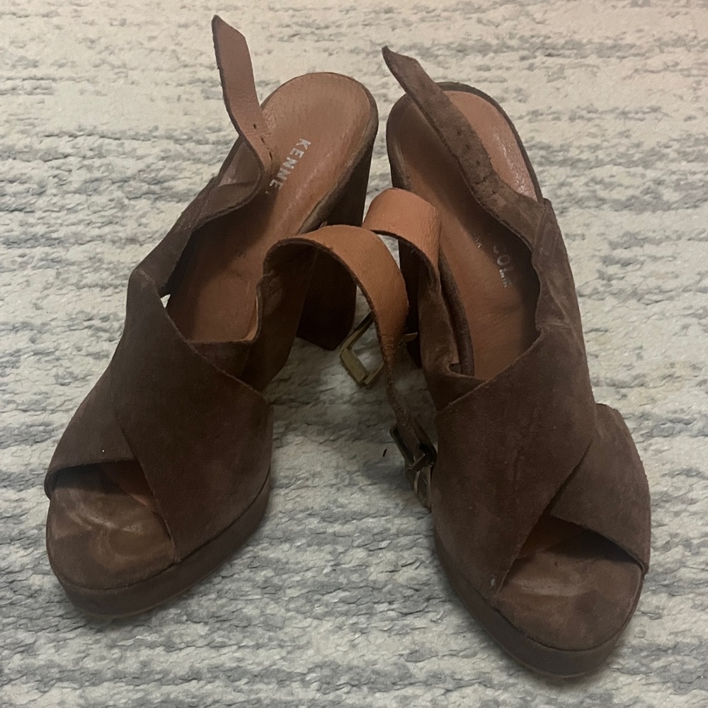 Kenneth Cole Women's Suede Cross Strap Heels